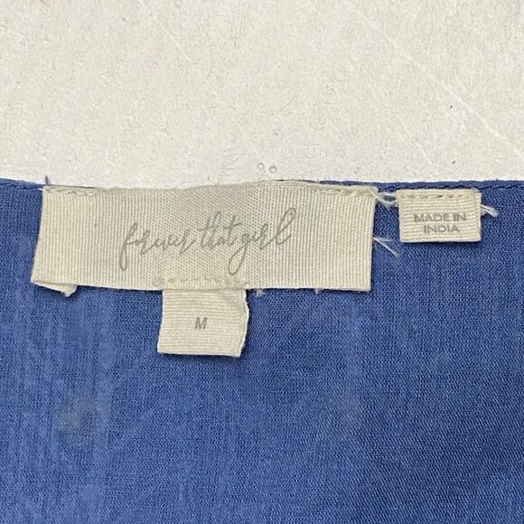 Anthropologie Forever That Girl  Smocked Blouse Cornflower Blue  Women's Medium - Picture 5 of 15